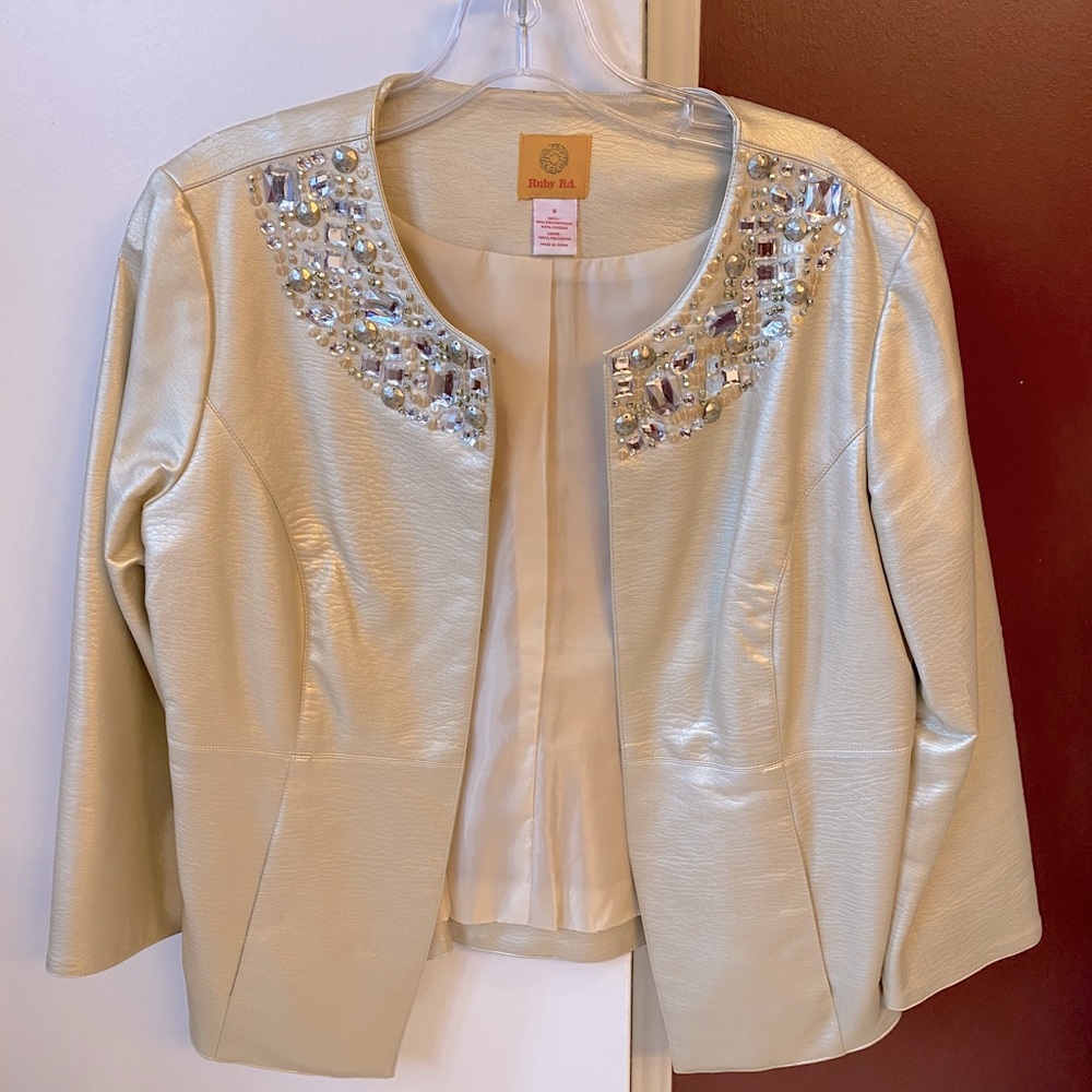 Light gold faux leather jacket